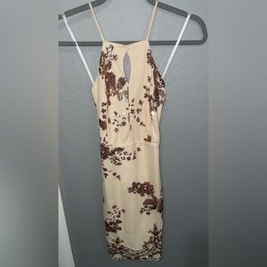 Beige with gold dress